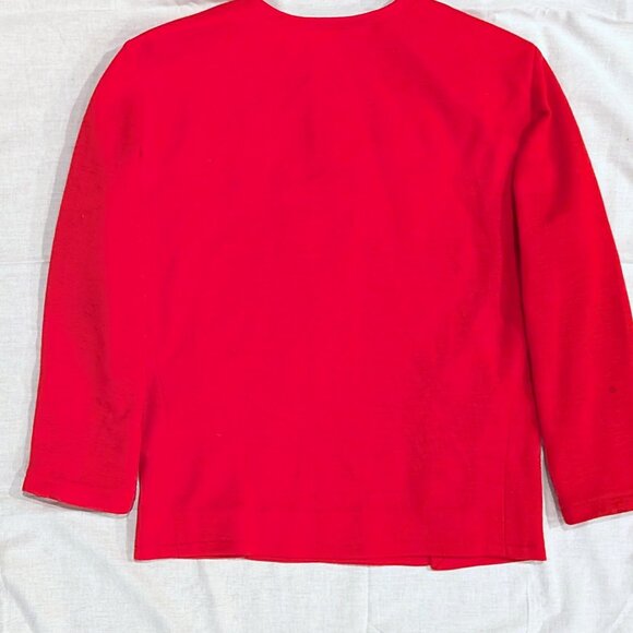 Vintage 70s Yves Saint Laurent Rive Gauche Red Wool Button Detail Top Blouse SZ - Picture 5 of 5